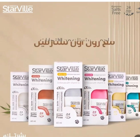 ستارفيل رول اون مزيل رائحة العرق للتفتيح برائحة التوت الاحمر 60 مل - Starville